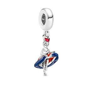 NEW Cancan Dancer Dangle Charm Pendant 925 Sterling Silver Red Fits For Pandora